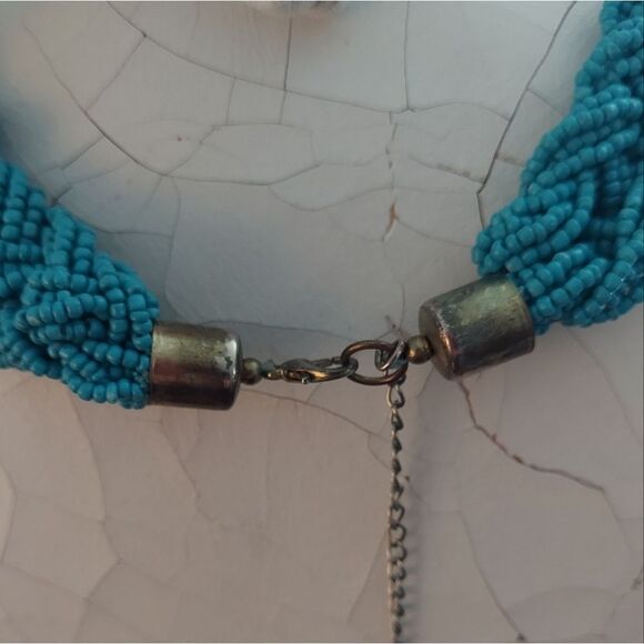 Vintage Turquoise Seed bead collar Necklace - Picture 5 of 5